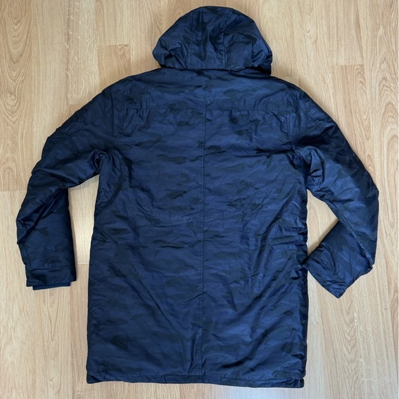 NWOT SLATE & STONE Greg Blue Gray Camo Hooded Puffer Coat Parka Size Large - Picture 7 of 9